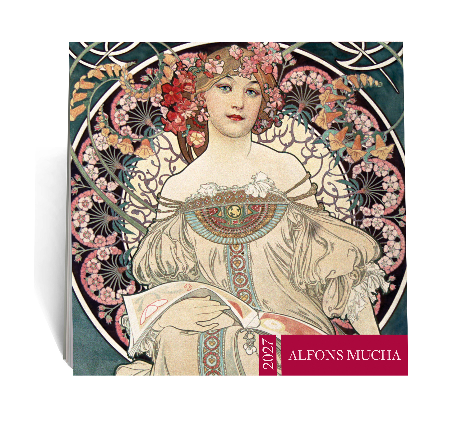 Kalendarz na rok 2027 Alfons Mucha ścienny 30 x 30 cm - okładka
