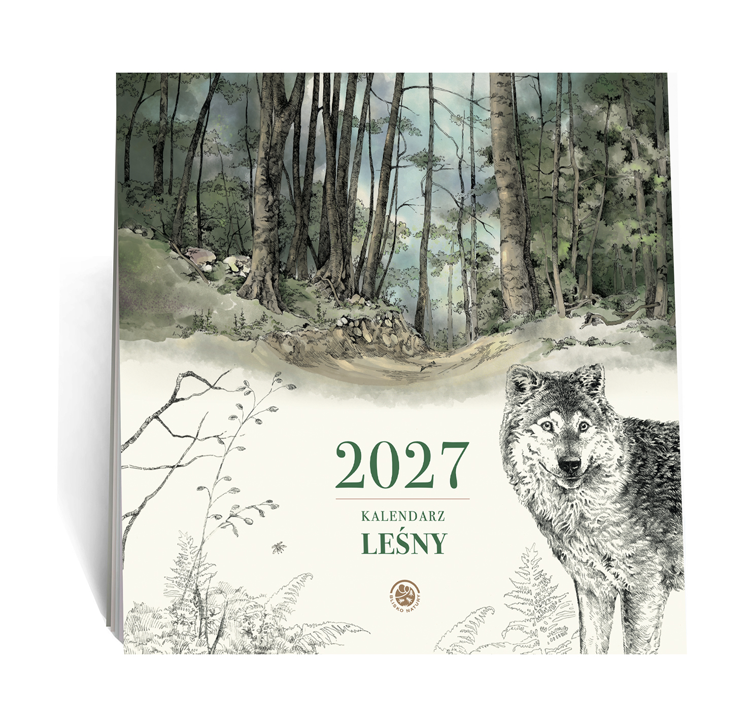 Kalendarz leśny 2027 z autorskimi ilustracjami lasu